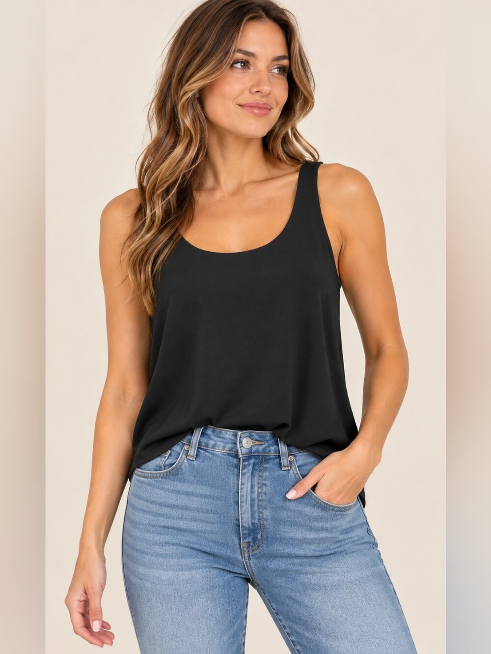 Club Monaco Black 100% Silk Sleeveless Blouse